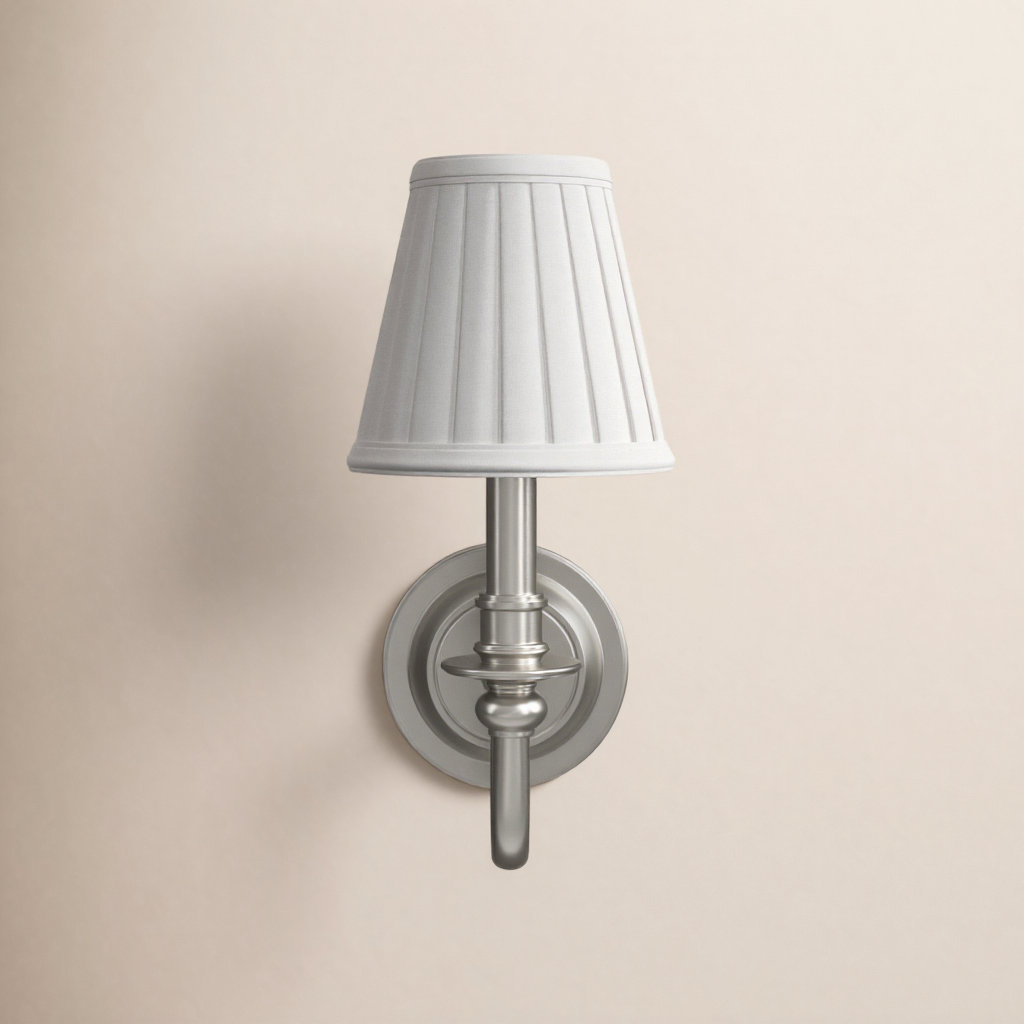 Lennon Single Light Armed Sconce, Satin Nickel