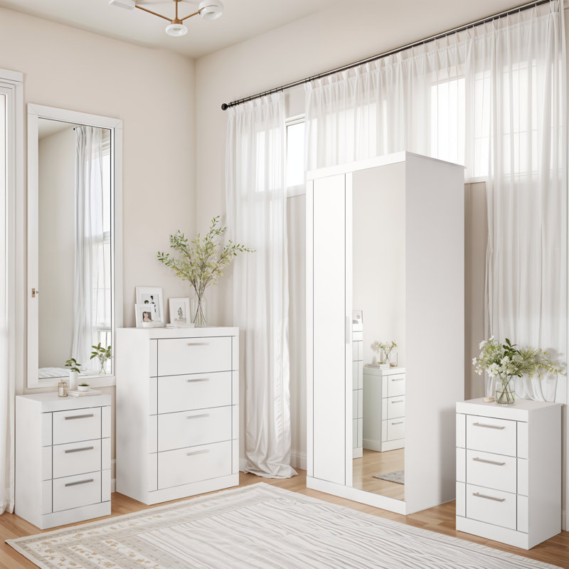 Kimberley 4 Piece Compact Bedroom Storage Set, White