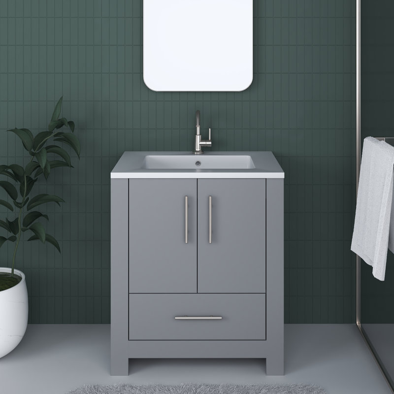 Ensemble de meuble-lavabo simple 30 po Boston, Gris