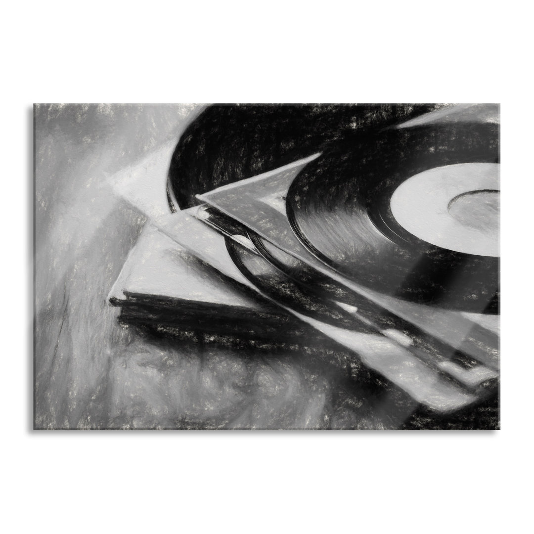 Glasbild Schallplatten