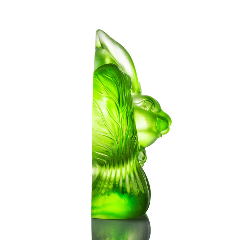 LIULI Crystal Art Crystal Rabbit, Year Of The Rabbit Figurine, "Familiar, Fortuitous"