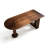 Nut-brown Half-circle Solid Wood Dining Table-134969417