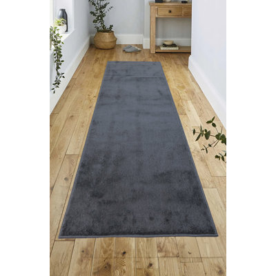 Tapis personnalisé de couleur unie gris à poils moyens antidérapant