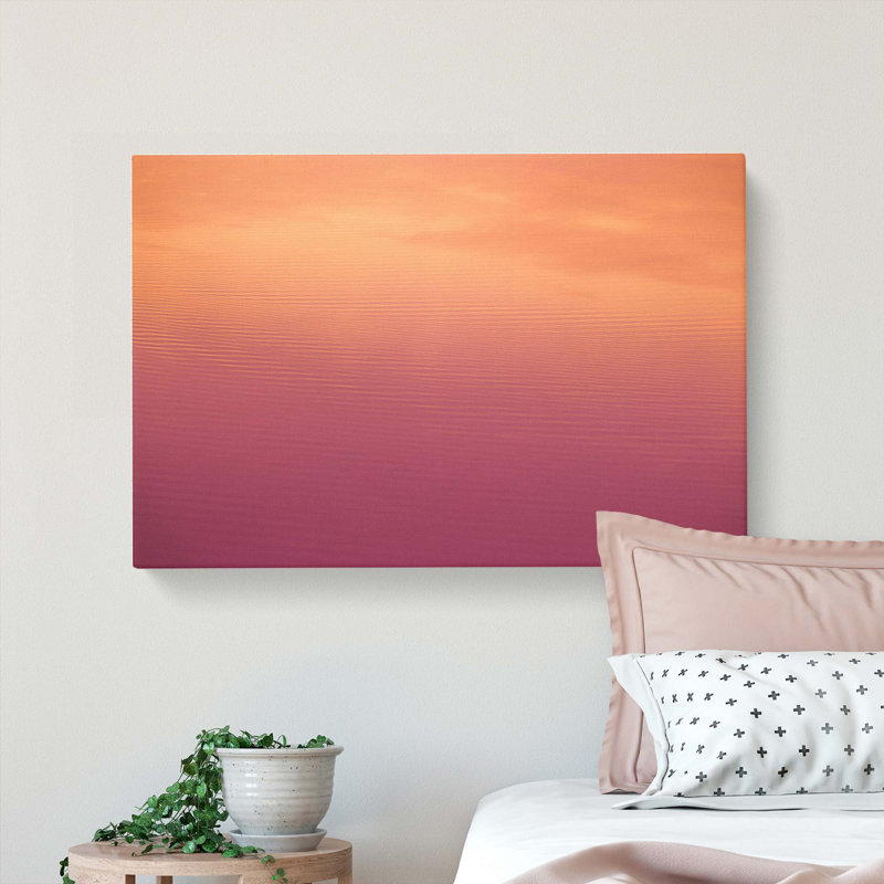 Peach Seascape - Wrapped Canvas Print, 50cm H x 76cm W x 3cm D