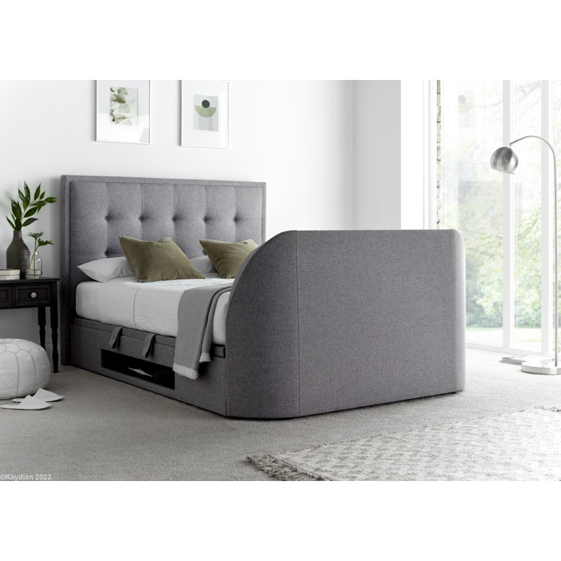 Leendert Upholstered Ottoman Storage Bed, Grey, Kingsize (5')