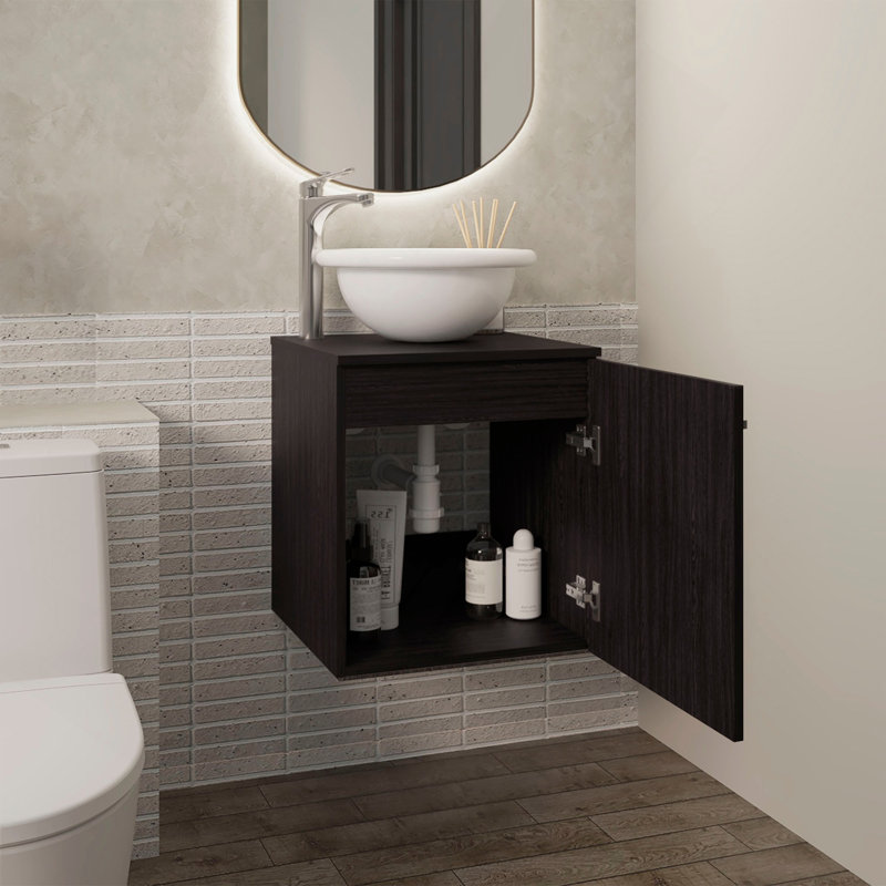 Meuble-lavabo à une porte Clyde, Noir
