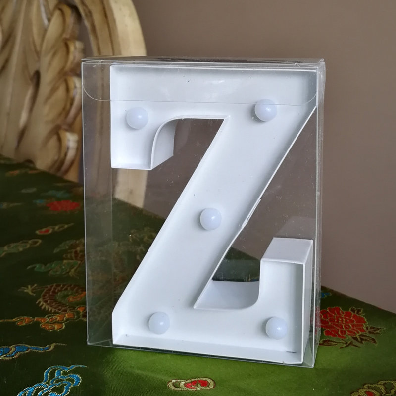 Enseigne lumineuse del de lettre z, Blanc