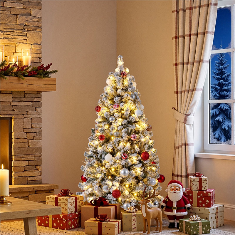 Annaliesa Lighted Artificial Fir Christmas Tree, 5' H