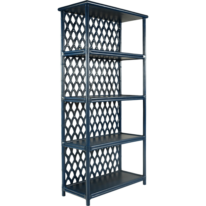 Casablanca Solid Wood Bookcase, Navy Blue
