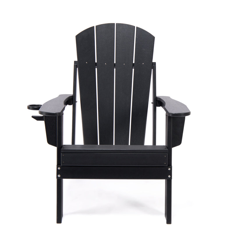 Chaise Adirondack pliante d'extérieur Défino, Noir
