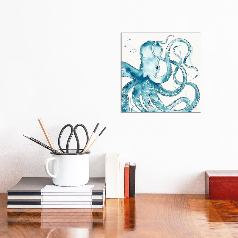Deep Sea VIII Teal by Anne Tavoletti - Wrapped Canvas Painting, 30.48cm H x 30.48cm W x 1.91cm D