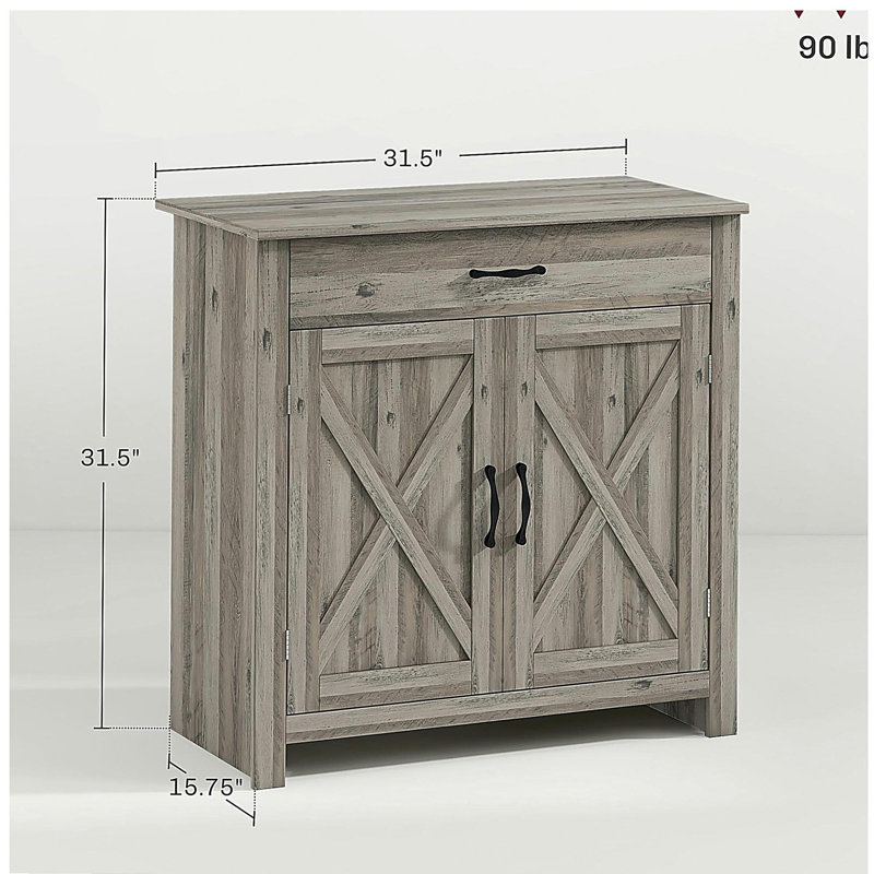 HOMCOM farmhouse style sideboard with drawers and adjustable shelves coffee bar cabinet, kitchen cabinet suitable for living room, entrance, gray washed