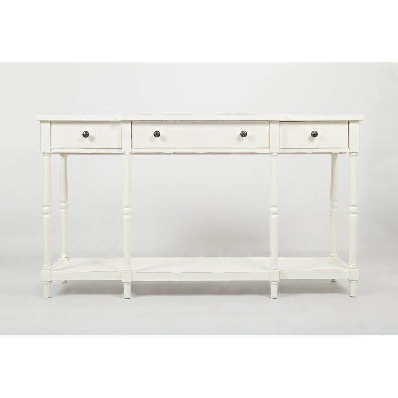Cale 152cm Solid Wood Console Table, Antique White