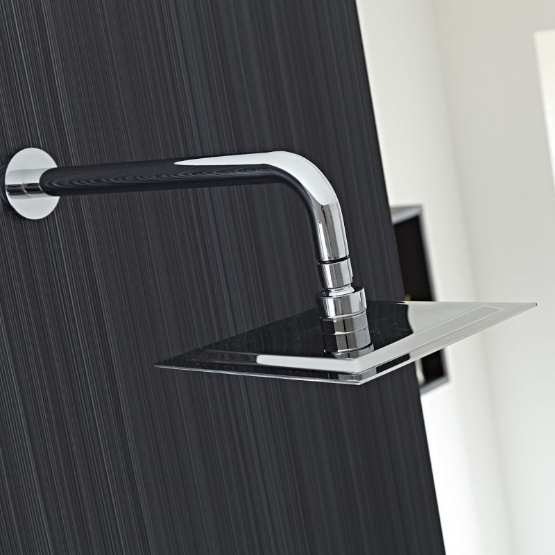 Système de douche mural 8 pouces avec pomme de douche et robinet thermostatique, Chrome chrome