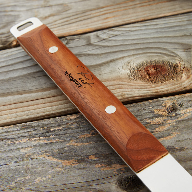 Spatule barbecue en acier inoxydable de 40 cm avec manche en bois