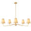Lustre classique/traditionnel à 5 ​​lumières, à intensité variable, avec abat-jour en tissu-35443454
