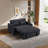 Black Multifunctional Modern Foldable Sofa Bed With Usb, Adjustable