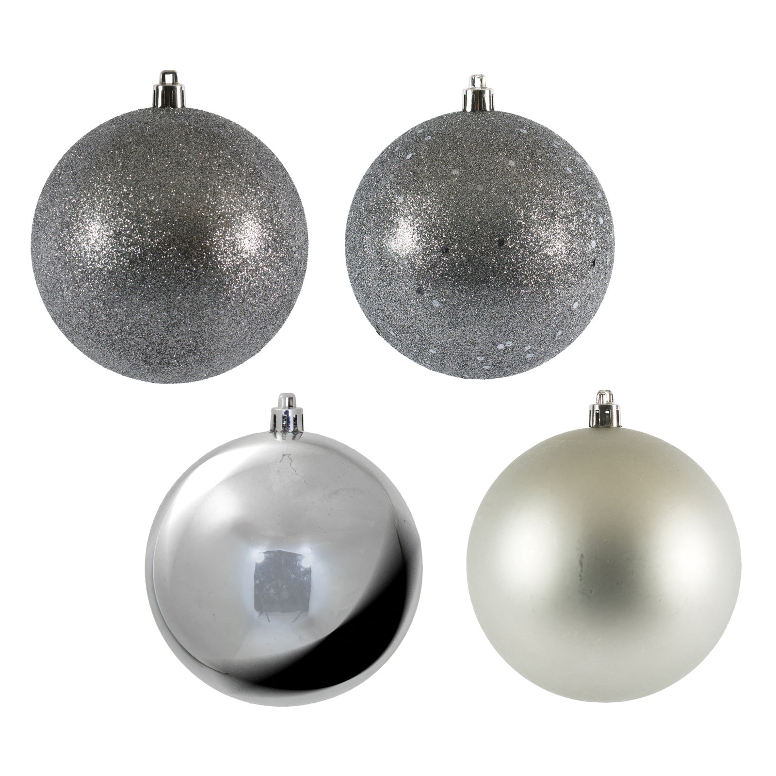 Holiday Décor Ball Ornament, 4" H x 4" W x 4" D, Limestone