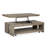 Rectangular Lift Top Storage Cocktail Table With Casters