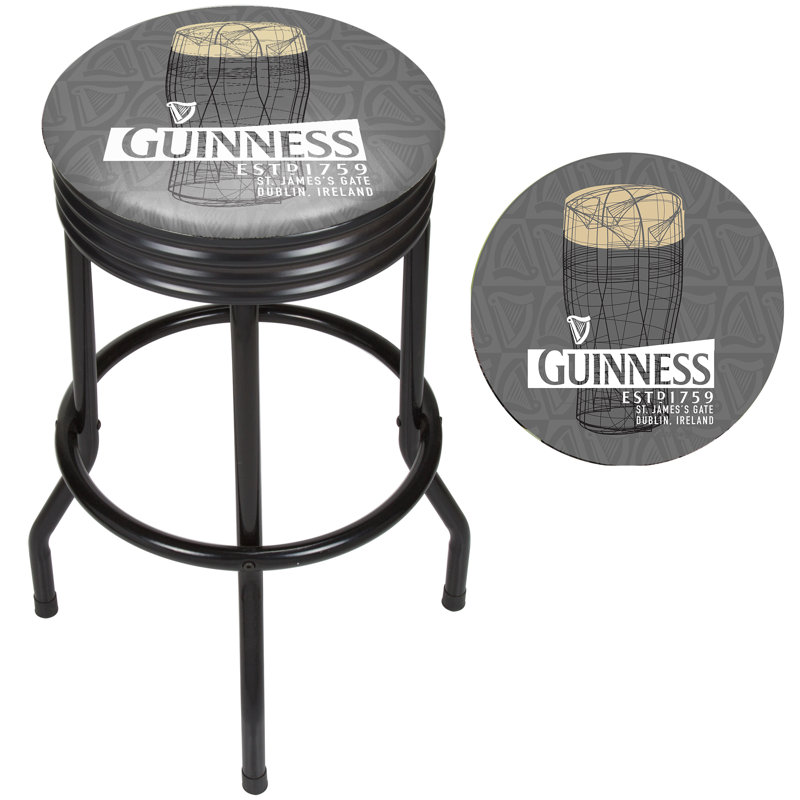 Tabouret de bar pivotant 29 po Guinness, Noir