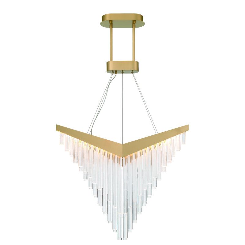 Vivien Dimmable LED Tiered Chandelier, Brushed Gold