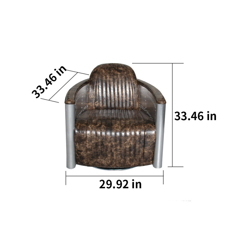 Fauteuil pivotant de style industriel de 29,92 po