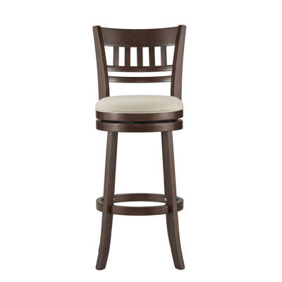 Amerah Swivel Upholstered Counter Stool with Solid Wood Frame