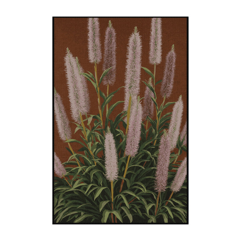 Tapis botanique brun lavable à la machine, Rectangulaire 8 pi x 10 pi
