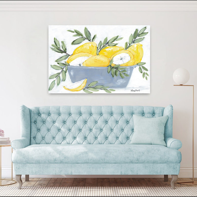 Citrons dans un bol, art contemporain, H 40 po x l 60 po