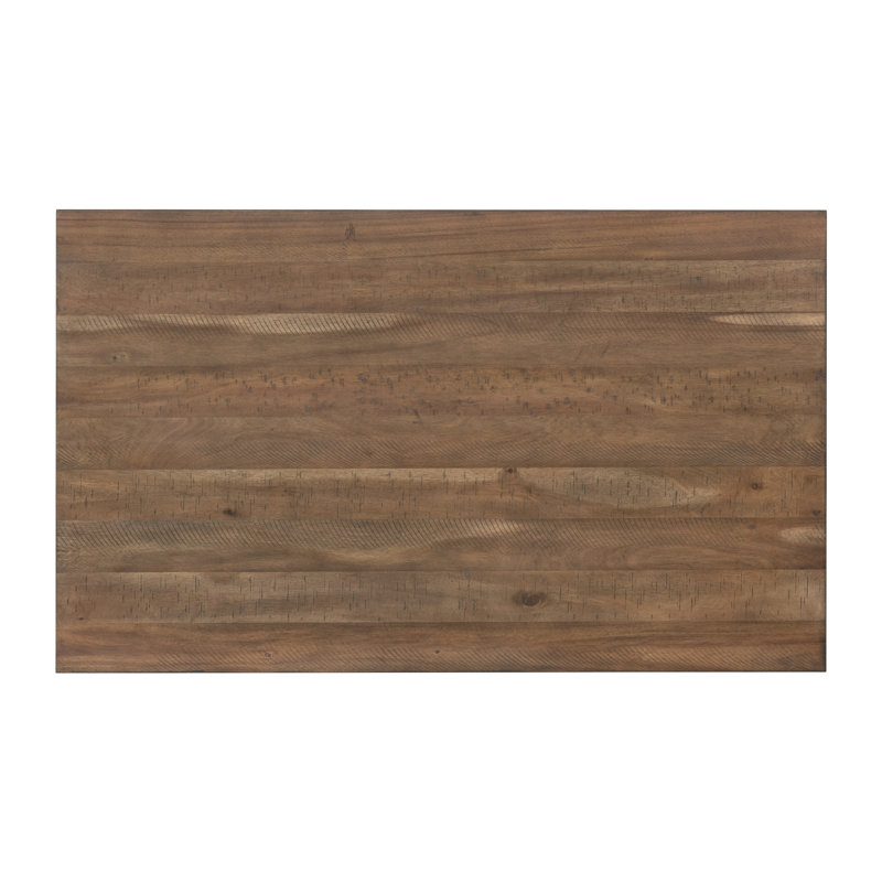 Auob 7 Piece 60" Solid Wood Padded Seat and Back Dining Set, Brown