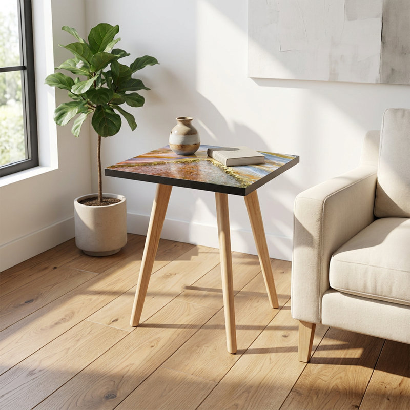 Gilded Geode Abstract Side Table