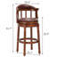 Tabourets de bar en cuir et cuir, chaise de bar pivotante à 360 degrés avec dossier, tabourets de bar à hauteur de comptoir-301665922
