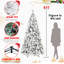 Arbre de Noël enneigé 9 pi, 750 lumières blanches chaudes, pointes de 1964 et branches d'aiguilles dures, conception à charnières pour un décor de vacances magique
