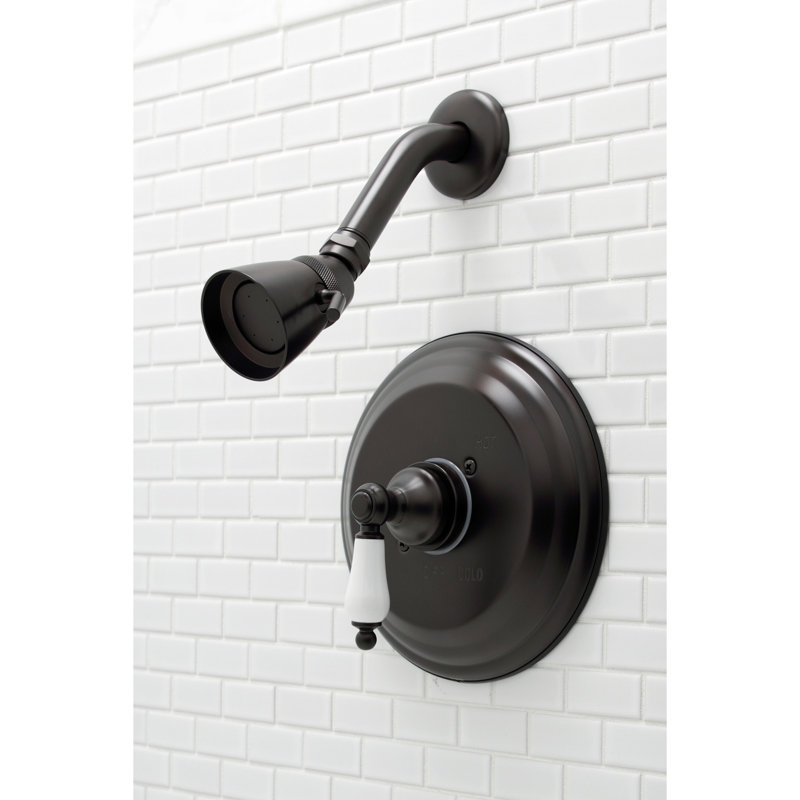 Robinet de douche rétro avec valve brute, Bronze huilé
