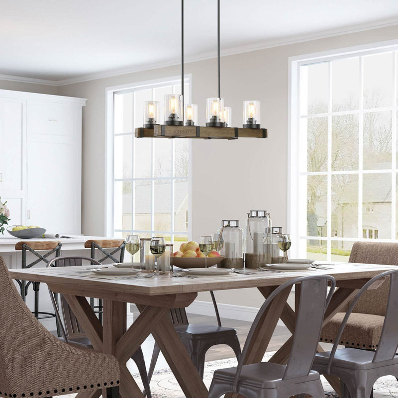 Luminaire suspendu pour îlot de cuisine 6 lumières Farmhouse
