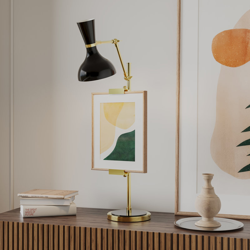 Lampe fantaisie Clare, Obsidienne, Laiton moderne