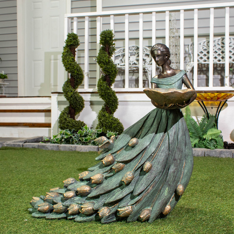 Statue mangeoire d'oiseaux Lady in Tulip