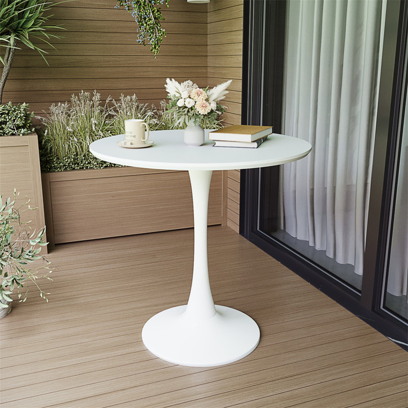 Table de salle à manger ronde 31,5 "blanche (table incluse seulement)