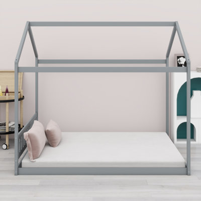 Wooden House Bed With Headboard