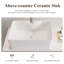 Meuble-lavabo 36 po avec lavabo, meuble-lavabo flottant moderne avec comptoir en bois massif et vasque en céramique intégrée, meubles-lavabos muraux