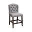 Chaise de style rustique 2 pièces à hauteur de comptoir avec garniture cloutée, design à oreilles et finition patinée pour un repas élégant-839156221