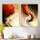 Red Desert Wave - ensemble de 2 reproductions d'art murales abstraites en métal