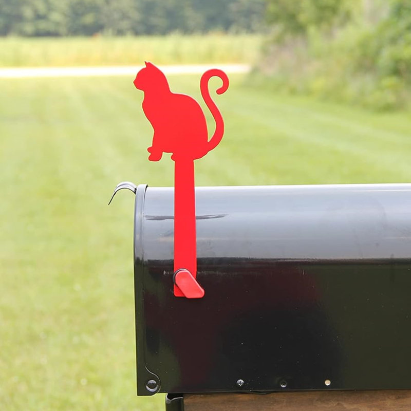 Alloy Steel Mailbox Flag,Decorative Metal Cat Mailbox Replacement Flag For All Other Surface Rust Resistant Mailbox Flag (FLAG ONLY -Mounting Hardware NOT Included)4In X 10In,Red