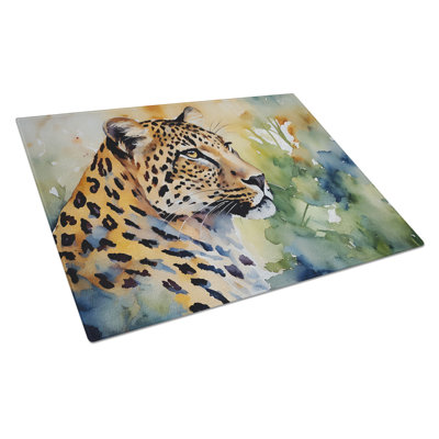 Leopard Glass Cutting Board Large