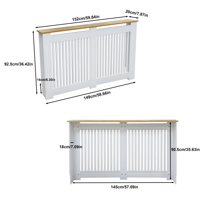Radiator Cover, 92.5cm H x 152cm W x 20cm D