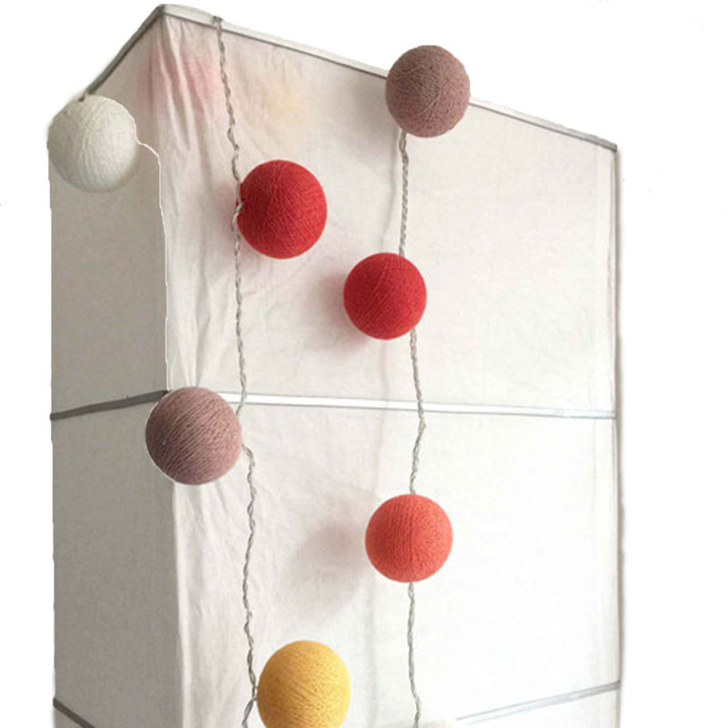 Misti LED Cotton Ball String Light, 10 Lamps - 5 Metre Long