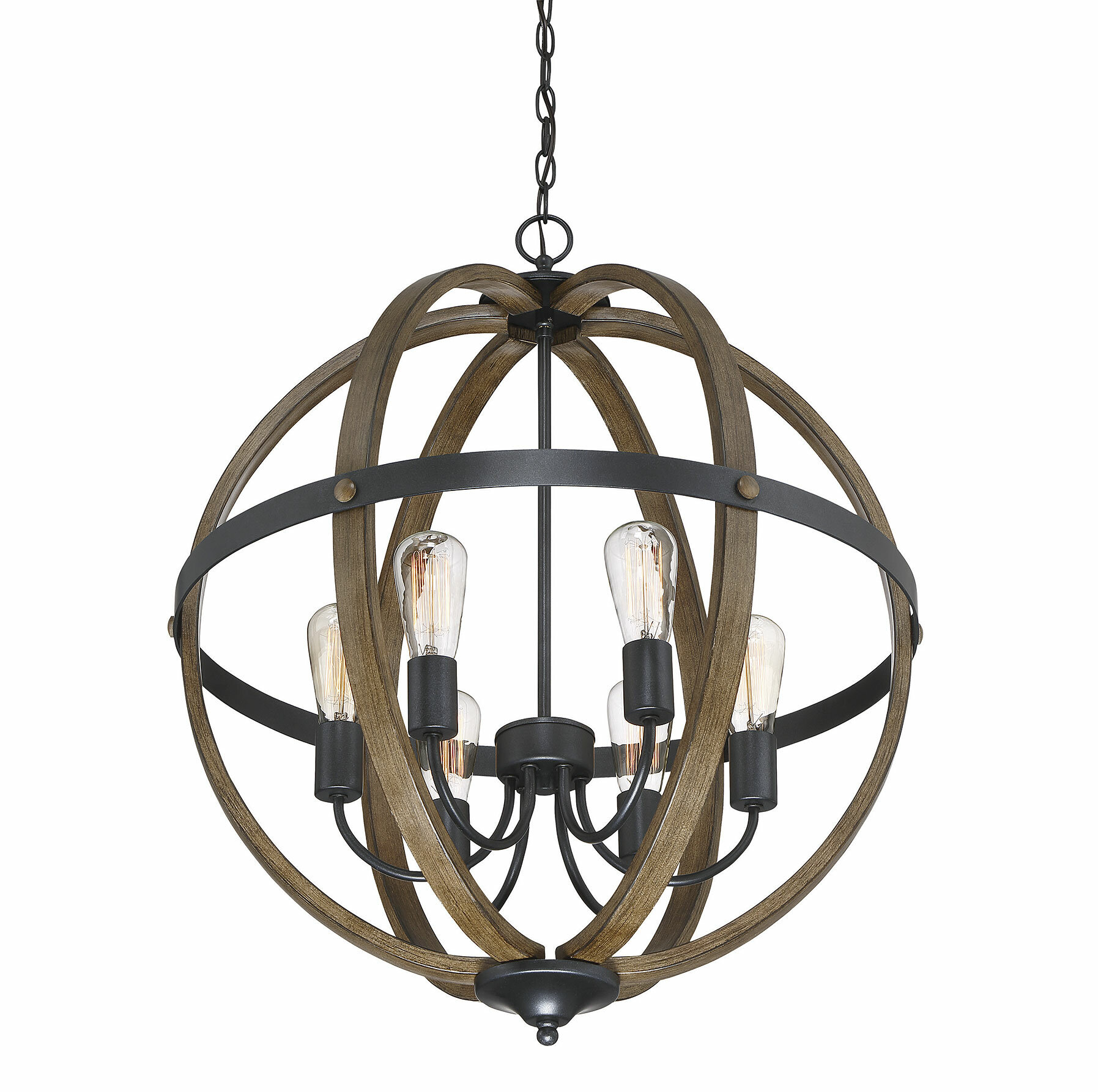 Wooden globe deals chandelier