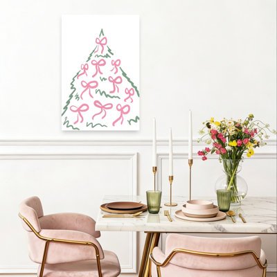 Cutechristmastree Whimsical Abstract Contemporary Christmas Tree Fir Winter Landscape Wall Art Print 1 Piece Wrapped Canvas Wall Art