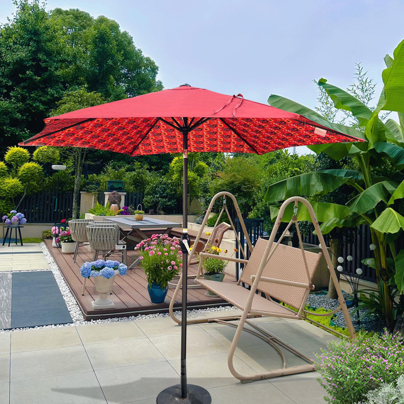 9FT UMBRELLA Ice Pattern, Pattern + Orange