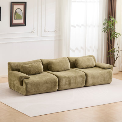 Canapé-lit modulaire en faux velours convertible Wave